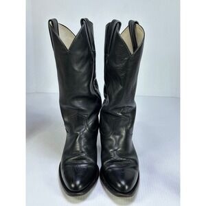 Frye 2506 Black Leather Western Cowboy Boots Mens 9.5 D Made in USA